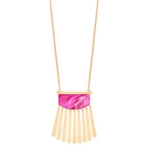 KENDRA SCOTT • Magenta Ellen Long Fringe Necklace